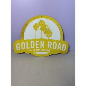 Tin Tacker Golden Road Brewing Metal Sign Yellow